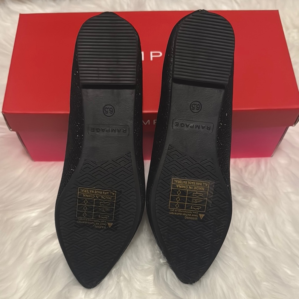 Rampage Black Glitter Loafers - Picture 6 of 9